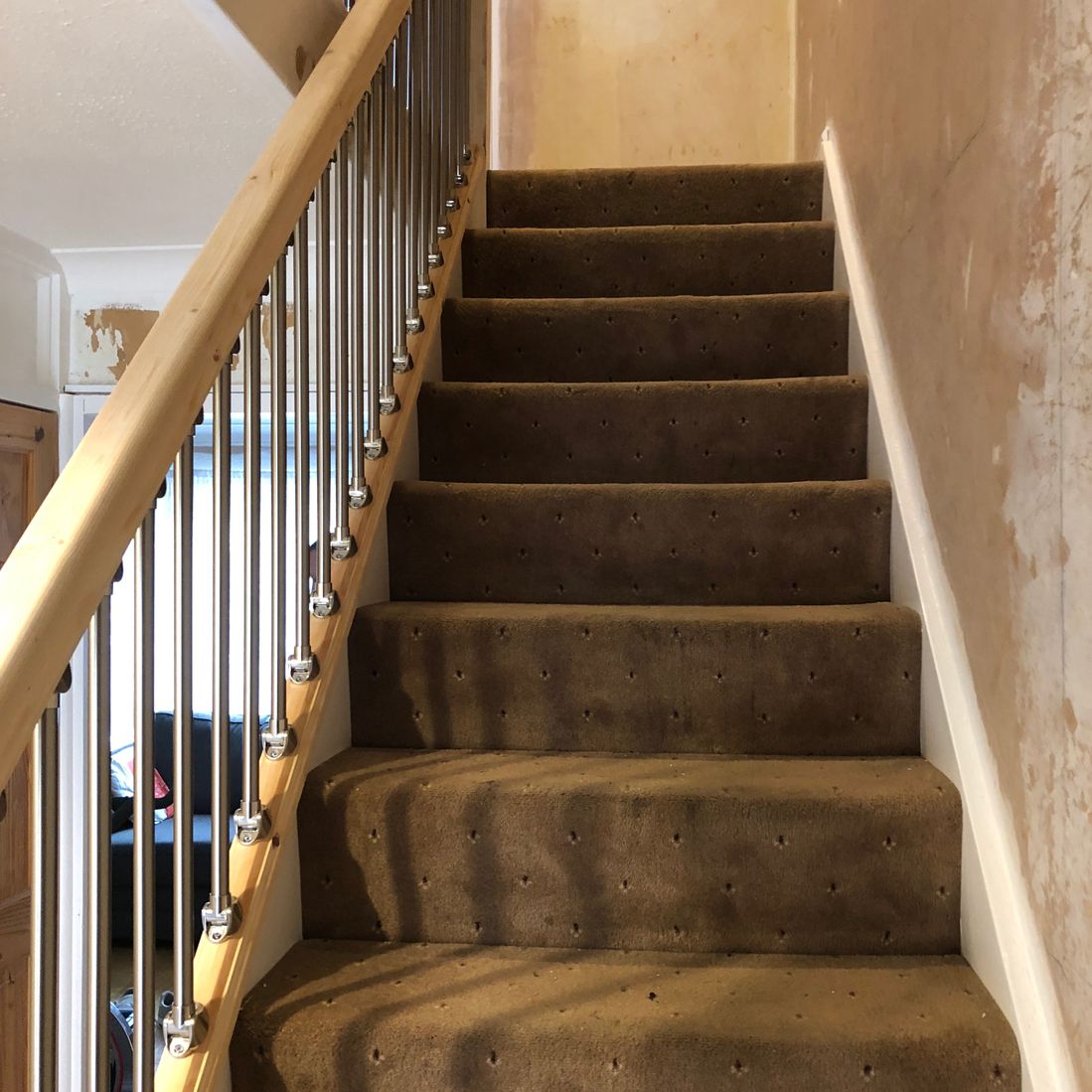 pine with chrome spindles